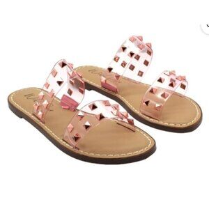 NWB Wild Pair Ginnie Double-Band Slide Flat Sandal Size 8